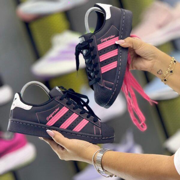 Adidas Super Star Negro-Rosa
