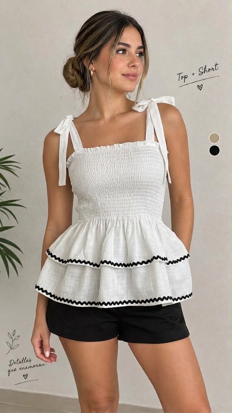 CONJUNTO BLANCO TEJIDO