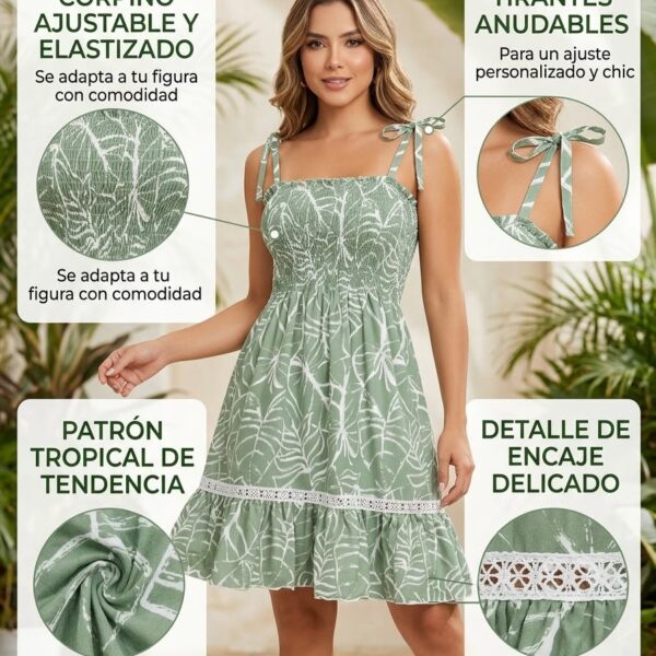 Vestido Verde Hojas