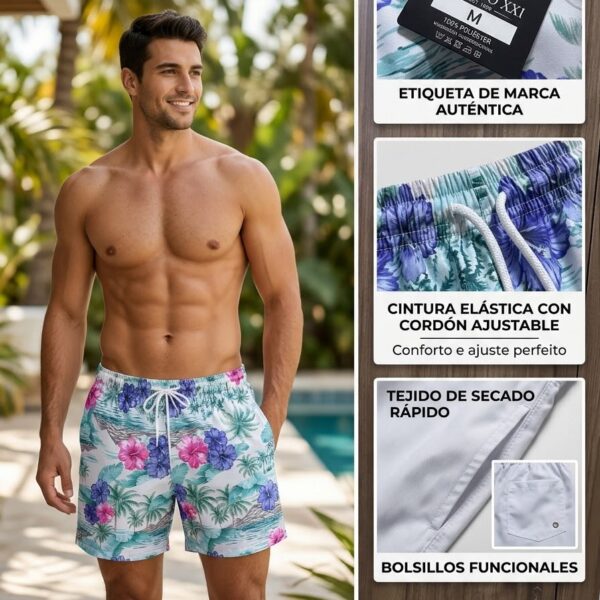 Shorts de Playa Tropicales Olimpo XXI