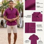 Camisa de Hombre Pin-Dot (Vino / Fucsia Oscuro)